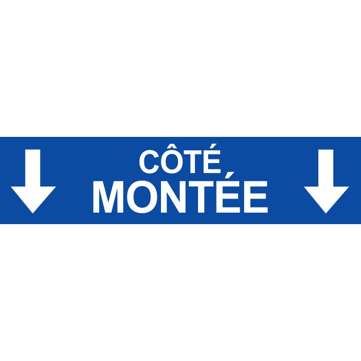 Coté montée vers bas bleu  (29x7cm) - Sticker/autocollant