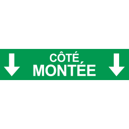 Coté montée vers bas vert (29x7cm) - Sticker/autocollant