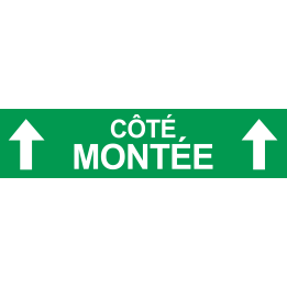Coté montée vers haut vert (29x7cm) - Sticker/autocollant