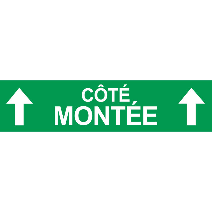 Coté montée vers haut vert (29x7cm) - Sticker/autocollant