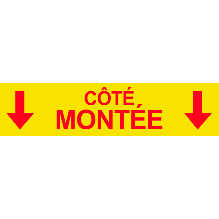 Coté montée vers bas jaune (29x7cm) - Sticker/autocollant
