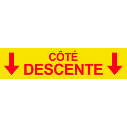 Coté descente vers bas jaune (29x7cm) - Sticker/autocollant