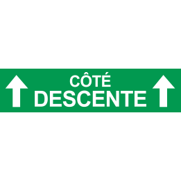 Coté descente vers haut vert (29x7cm) - Sticker/autocollant