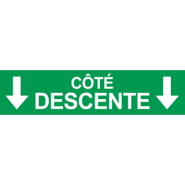 Coté descente vers bas vert (29x7cm) - Sticker/autocollant