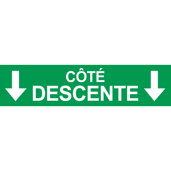 Coté descente vers bas vert (29x7cm) - Sticker/autocollant