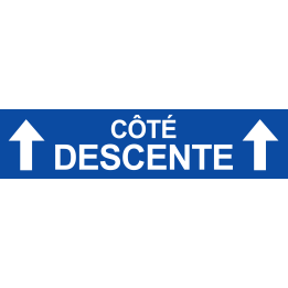 Coté descente vers haut bleu (29x7cm) - Sticker/autocollant