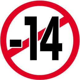 interdit moins 14 ans - 5cm - Sticker/autocollant
