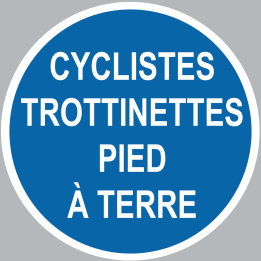 cyclistes trottinettes pied à terre - 5cm - Sticker/autocollant