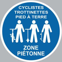 Picto cyclistes trottinettes pied à terre - 20cm - Sticker/autocollant