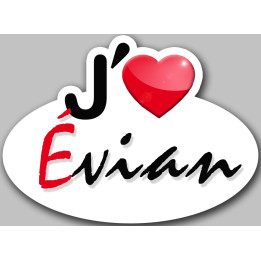 J'aime Evian - 15x11cm - Sticker/autocollant