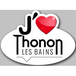 J'aime Thonon-les-Bains - 5x3.7cm - Sticker/autocollant