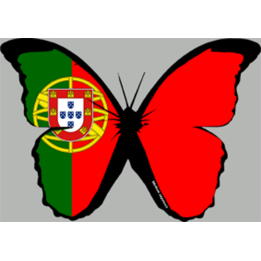 effet papillon Portugais - 10x7cm - Sticker/autocollant
