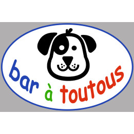 Bar à toutous (10x6.7cm) - Sticker/autocollant