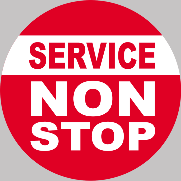 Service non stop - 20cm - Sticker/autocollant