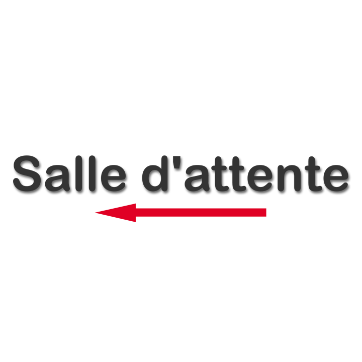 Salle d'attente direction gauche D (28x5.5cm) - Sticker/autocollant