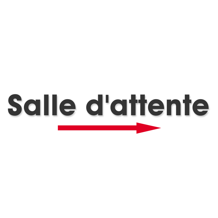 Salle d'attente direction droite E (28x8cm) - Sticker/autocollant