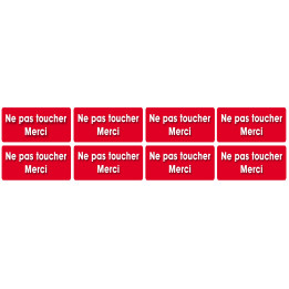 Ne pas toucher - 8fois 6x3 cm - Sticker/autocollant