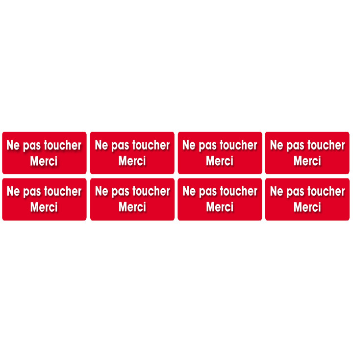 Ne pas toucher - 8fois 6x3 cm - Sticker/autocollant