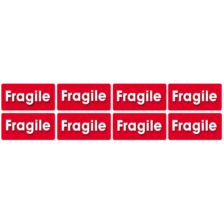 Fragile - 8fois 6x3cm - Sticker/autocollant