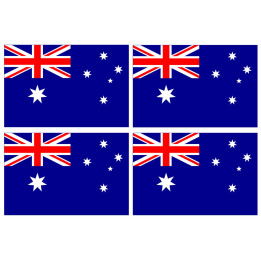 Drapeau Australie - 4 stickers - 9.5 x 6.3 cm - Sticker/autocollant