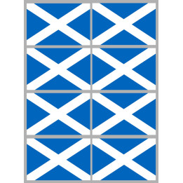Drapeau Ecosse - 8 stickers - 9.5 x 6.3 cm - Sticker/autocollant