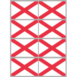 Drapeau Irlande du Nord - 8 stickers - 9.5 x 6.3 cm - Sticker/autocoll