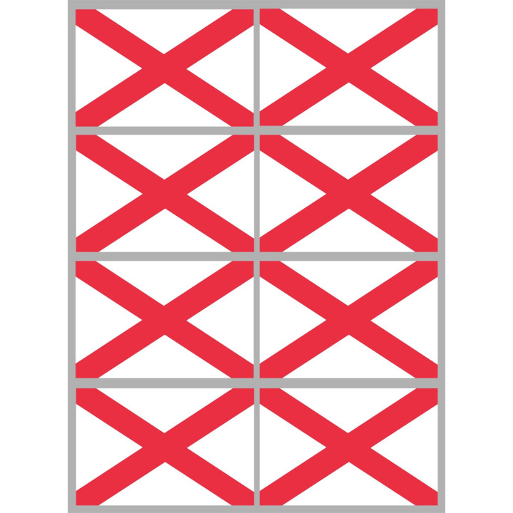 Drapeau Irlande du Nord - 8 stickers - 9.5 x 6.3 cm - Sticker/autocoll