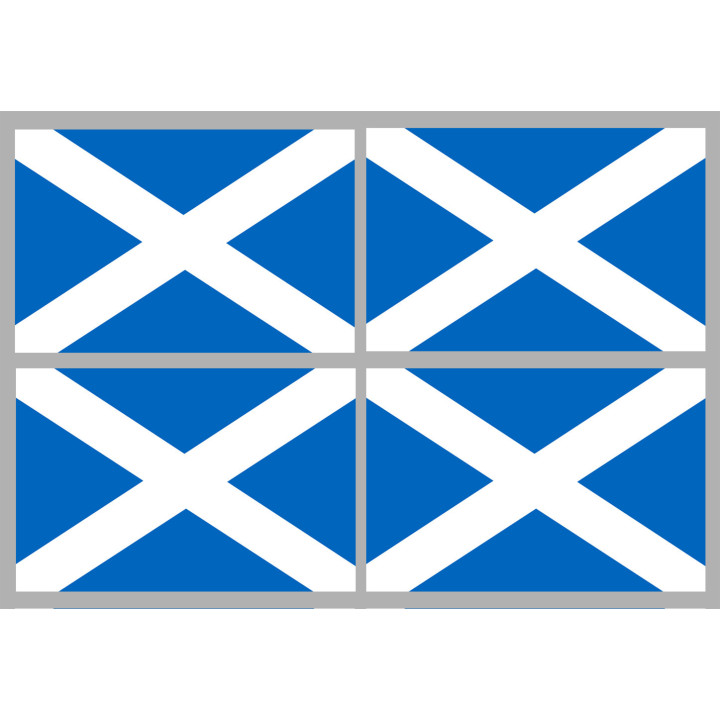 Drapeau Ecosse - 4 stickers - 9.5 x 6.3 cm - Sticker/autocollant