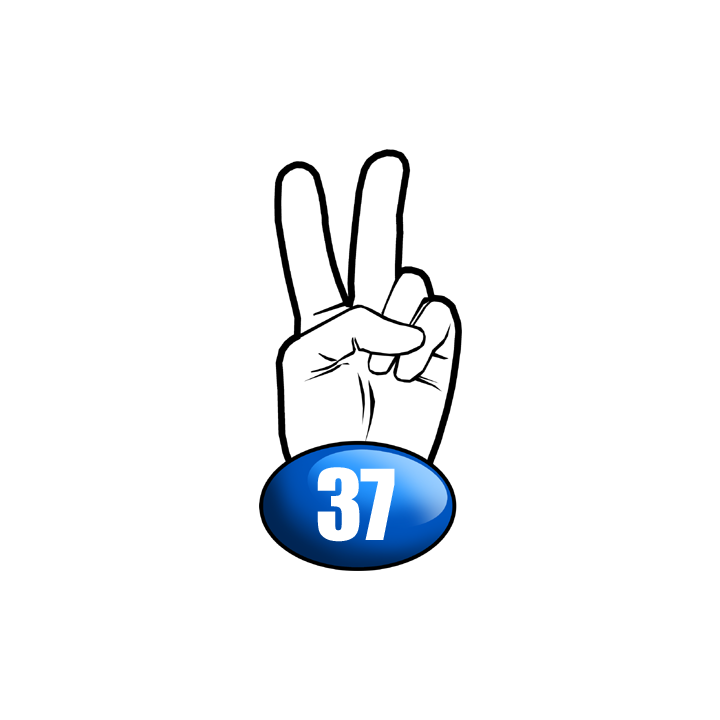 salut de motard département 37 - 15x7,2cm - Sticker/autocollant