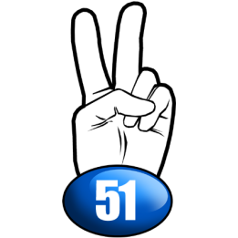 salut de motard département 51 - 15x7,2cm - Sticker/autocollant