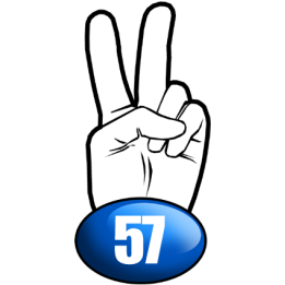 salut de motard département 57 - 15x7,2cm - Sticker/autocollant