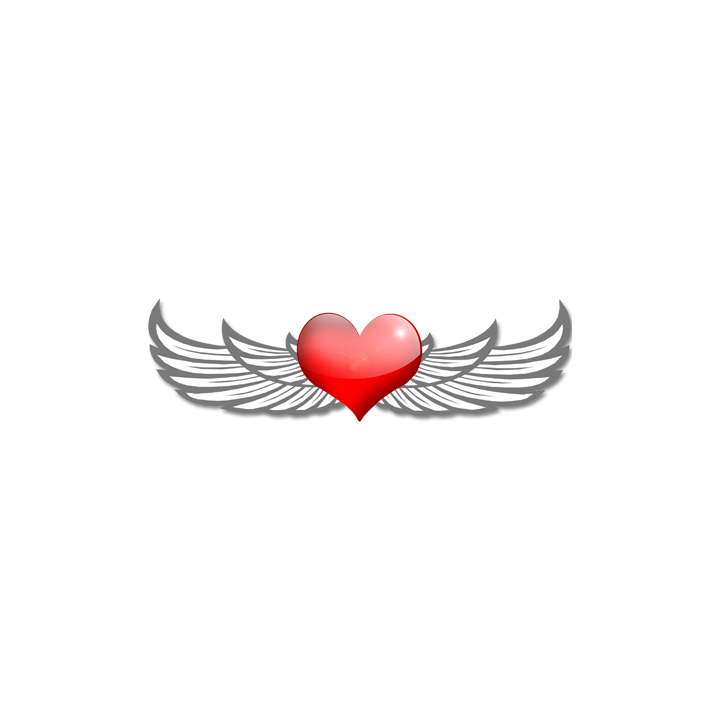 sticker "coeur ailés"
