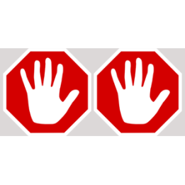 Sticker / Autocollant pour sol "STOP MAIN"