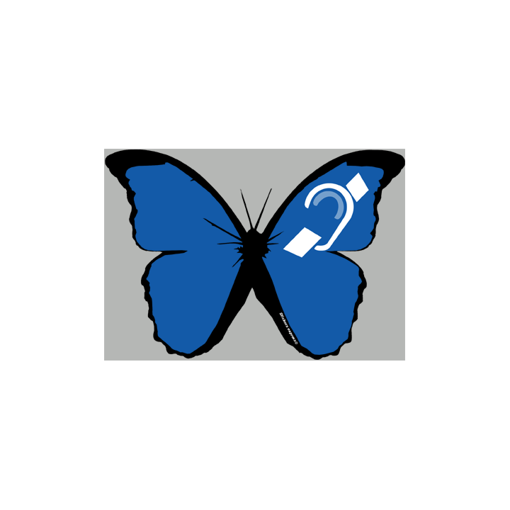 stickers autocollants "effet papillon Mal entendant"