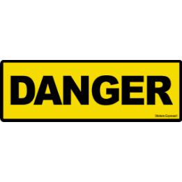 Sticker / Autocollant danger