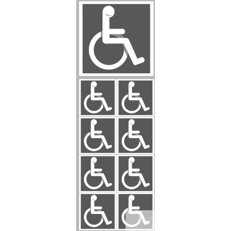 Stickers / autocollants handicape moteur gris 4 Stickers / autocollants handicape moteur gris 4