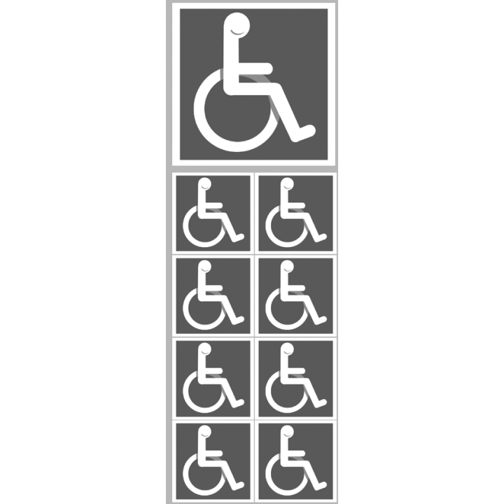 Stickers / autocollants handicape moteur gris 4