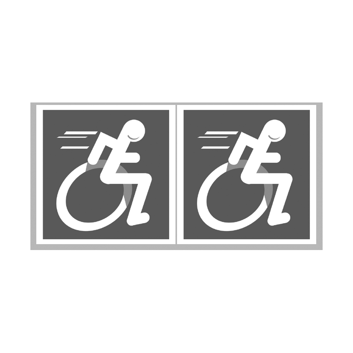Stickers / autocollants handisport gris 3