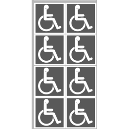 Stickers / autocollants handicape moteur gris 6