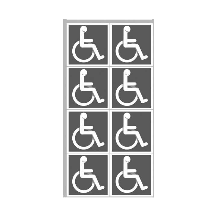 Stickers / autocollants handicape moteur gris 6