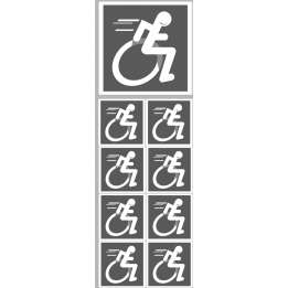 Stickers / autocollants handisport moteur gris 4