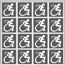 Stickers / autocollants handisport moteur gris 5