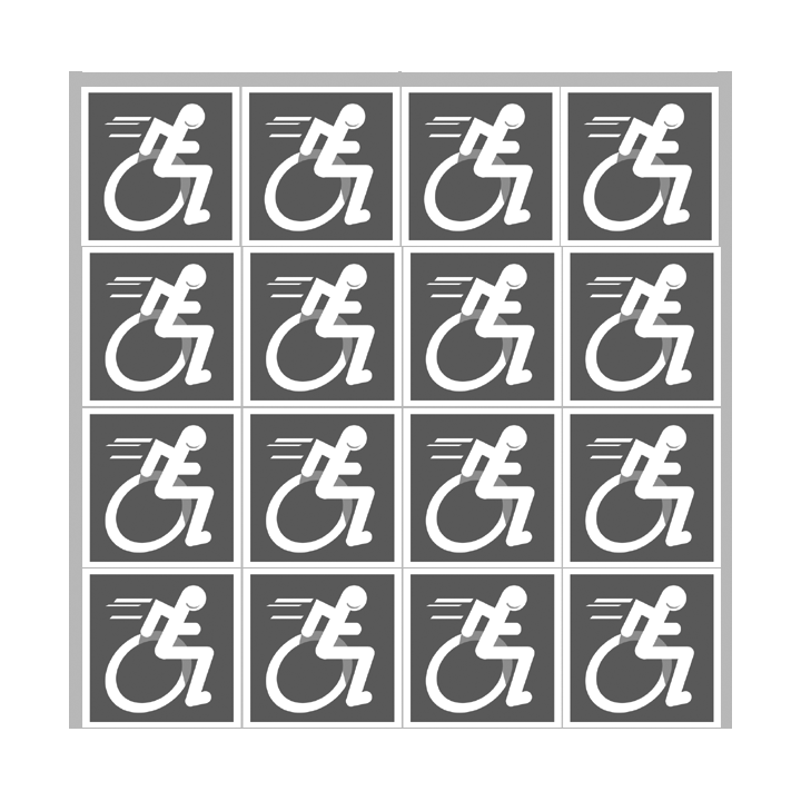Stickers / autocollants handisport moteur gris 5