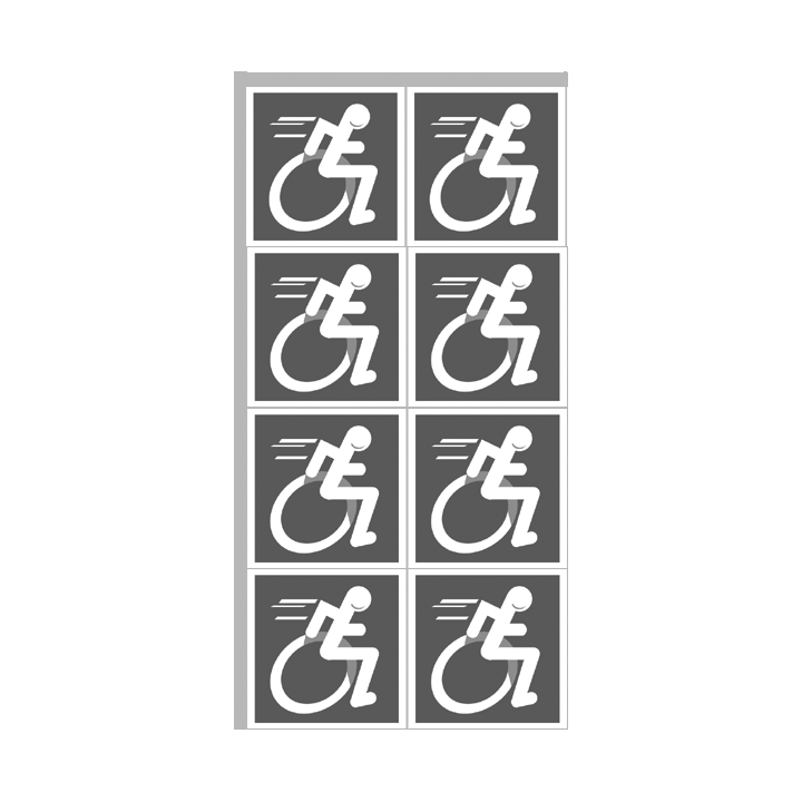 Stickers / autocollants handisport moteur gris 6