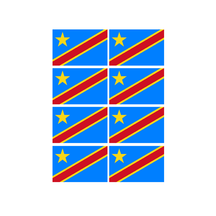 Stickers / autocollants drapeau République démocratique du Congo 2