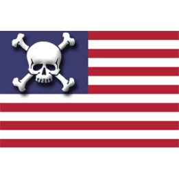 sticker drapeau US crâne