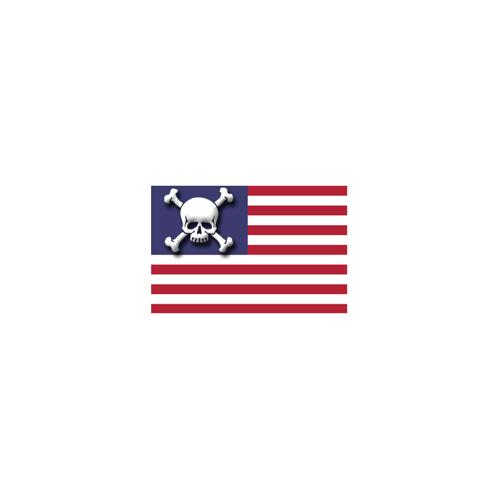 sticker drapeau US crâne