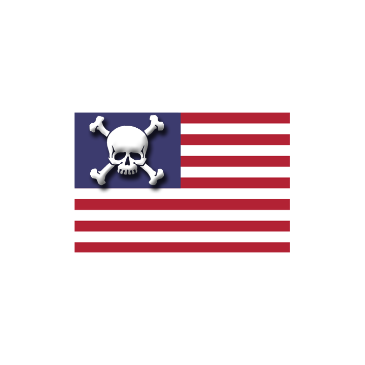 sticker drapeau US crâne