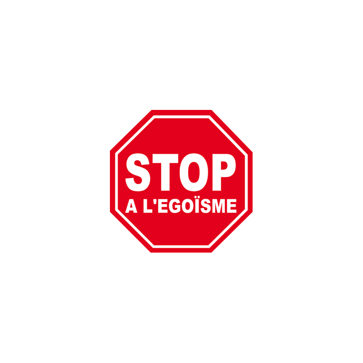 autocollant stop a l'egoisme