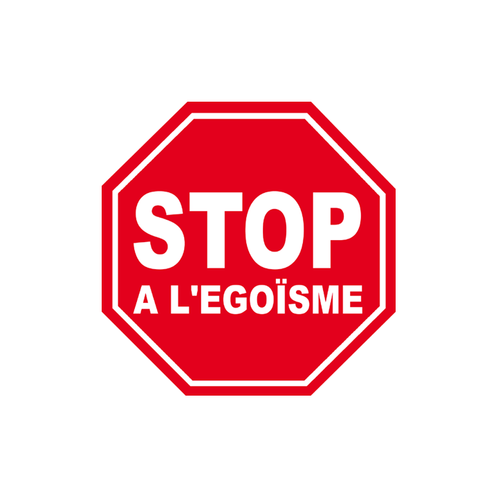 autocollant stop a l'egoisme
